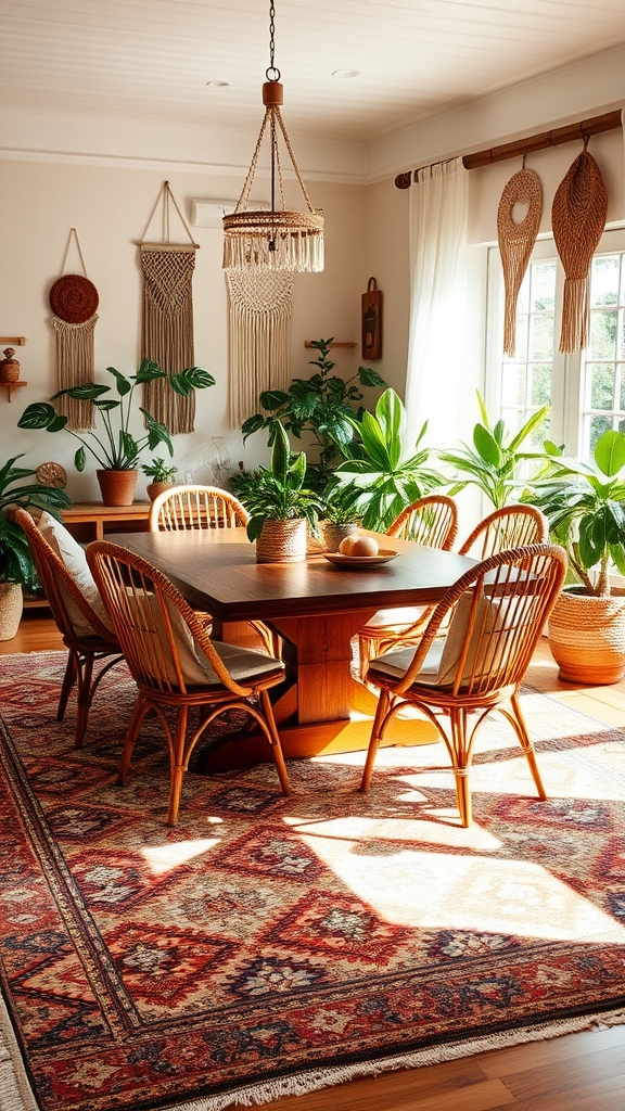bohemian rug layering inspiration