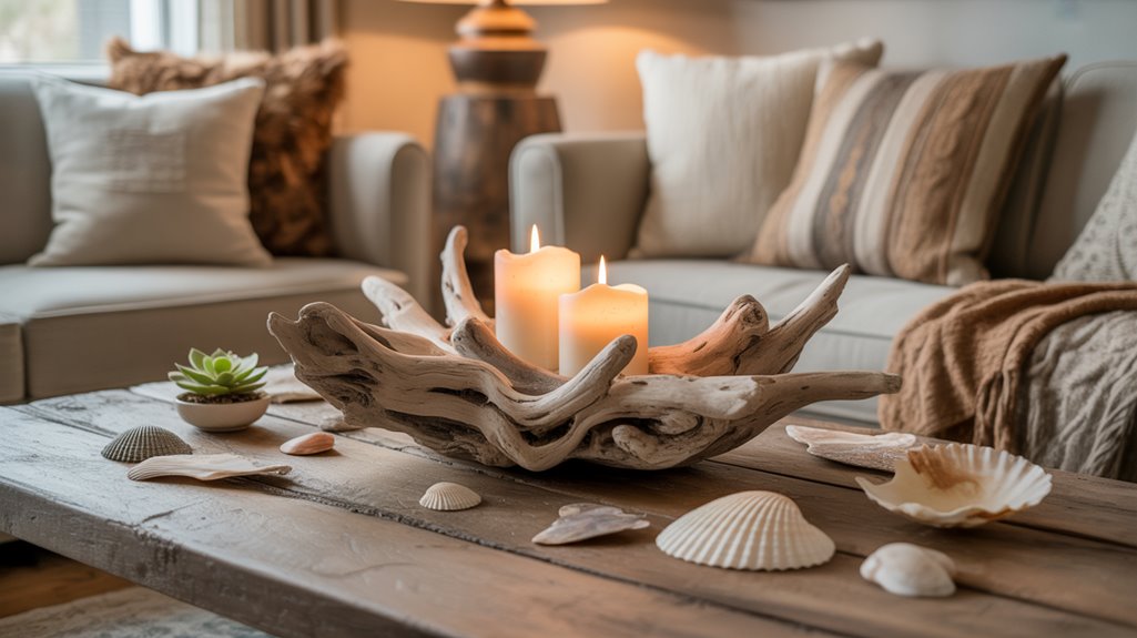 candlelight driftwood holders ambiance