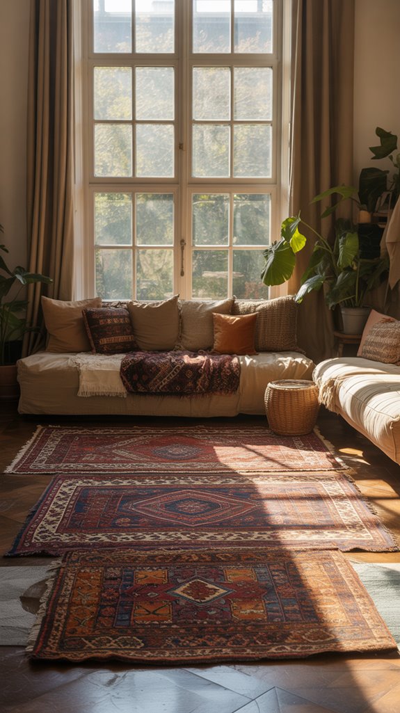 layered rugs for comfort