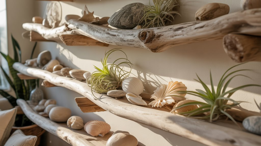rustic driftwood shelf decor