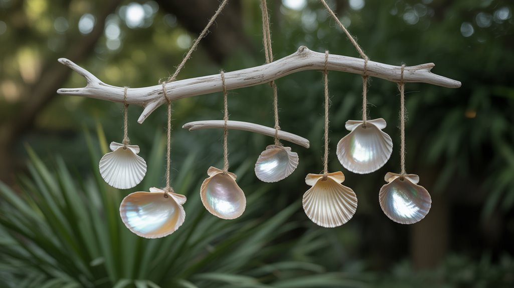 whimsical coastal driftwood mobile