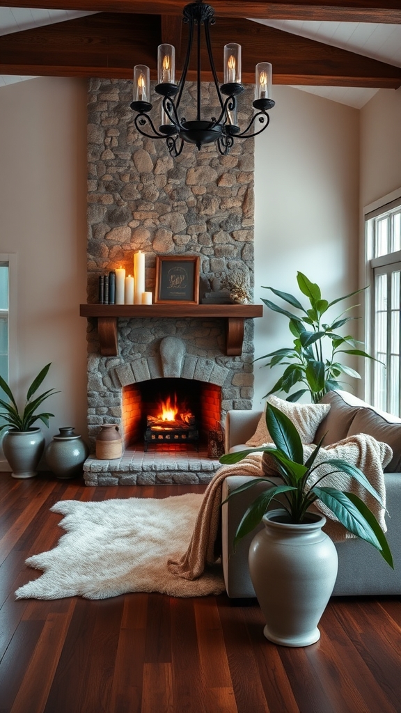 cozy faux fire ambiance